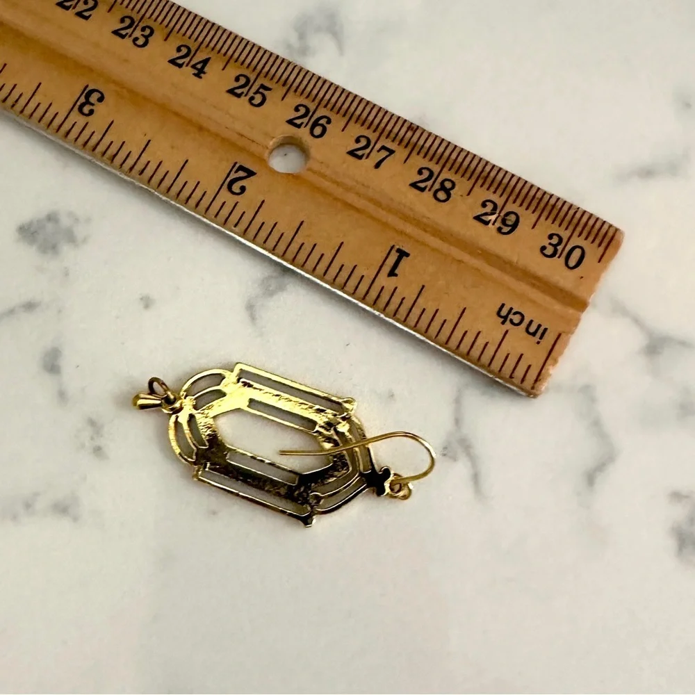 2/$30🌵 Art Deco Arch Gothic Antiqued Gold Earrings Window Vtg Style Jewelry NEW
